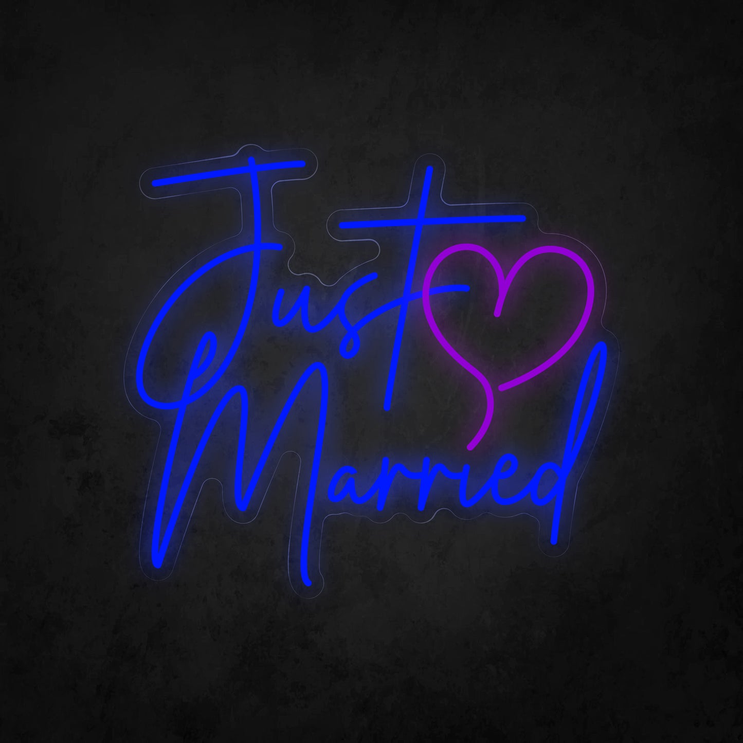 LED Neon Sign - Just ♡ Married Cursive