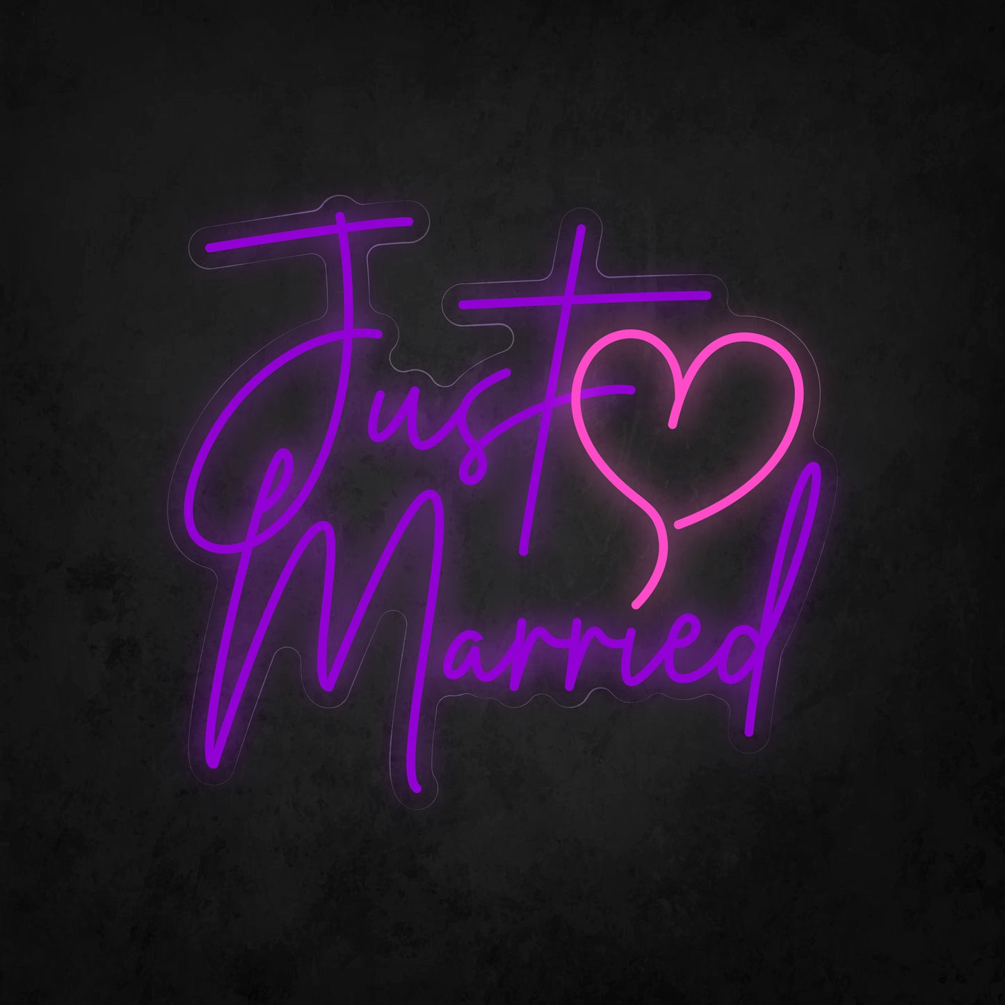 LED Neon Sign - Just ♡ Married Cursive