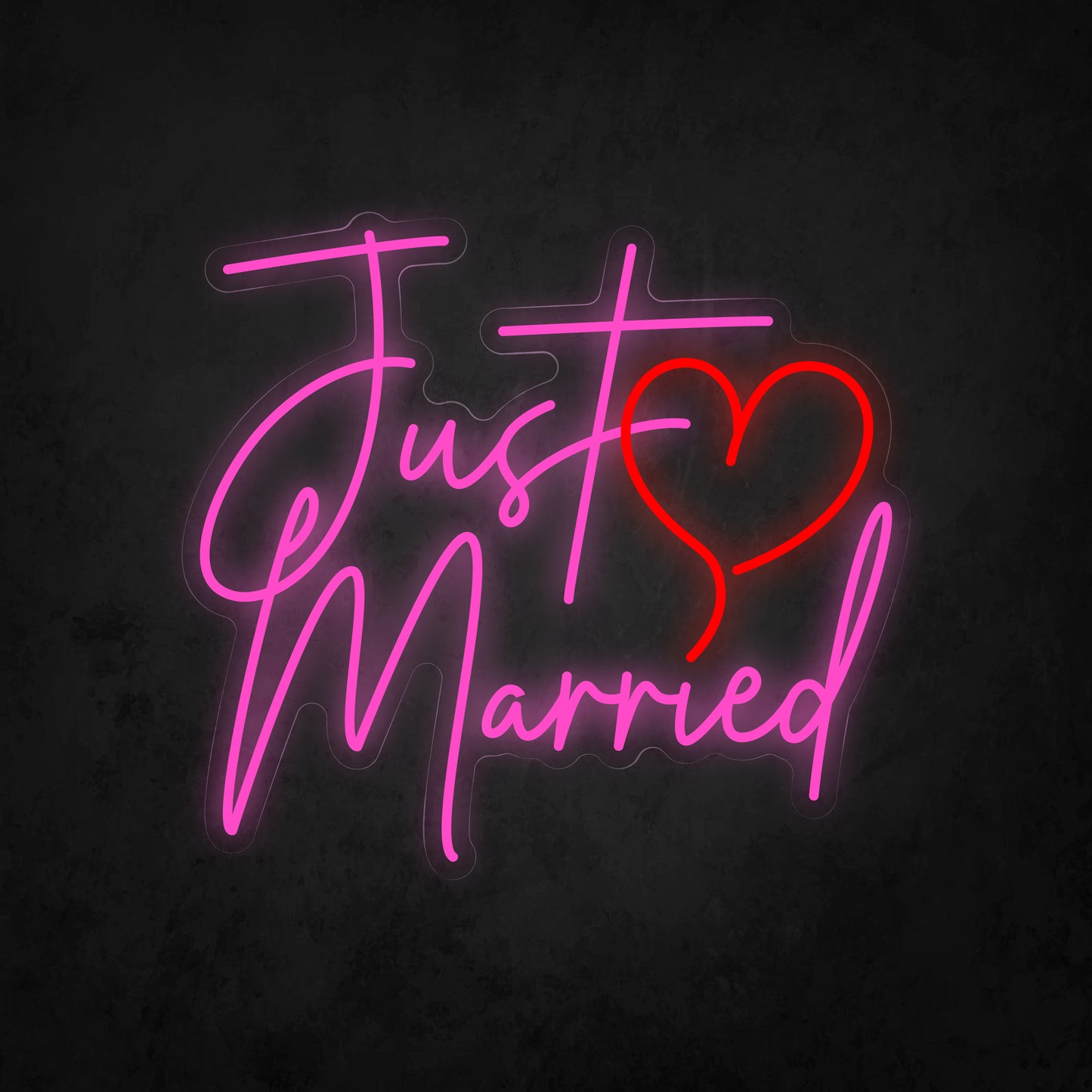 LED Neon Sign - Just ♡ Married Cursive