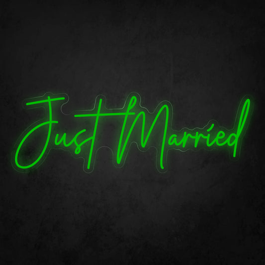 LED Neon Sign - Just Married Cursive