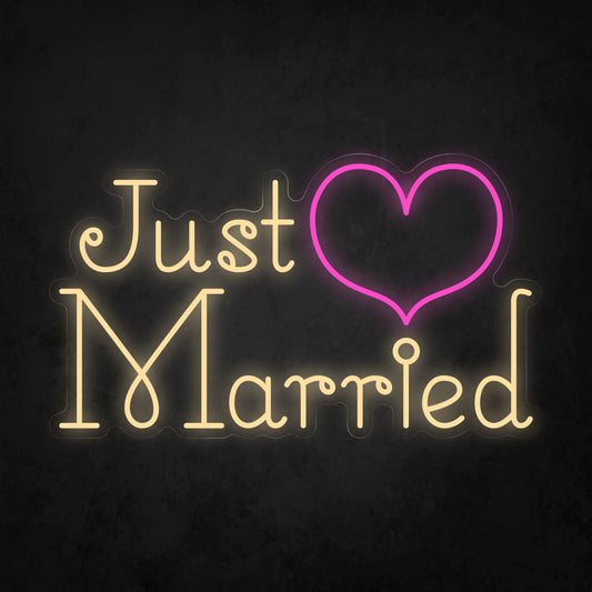 LED Neon Sign - Just ♡ Married
