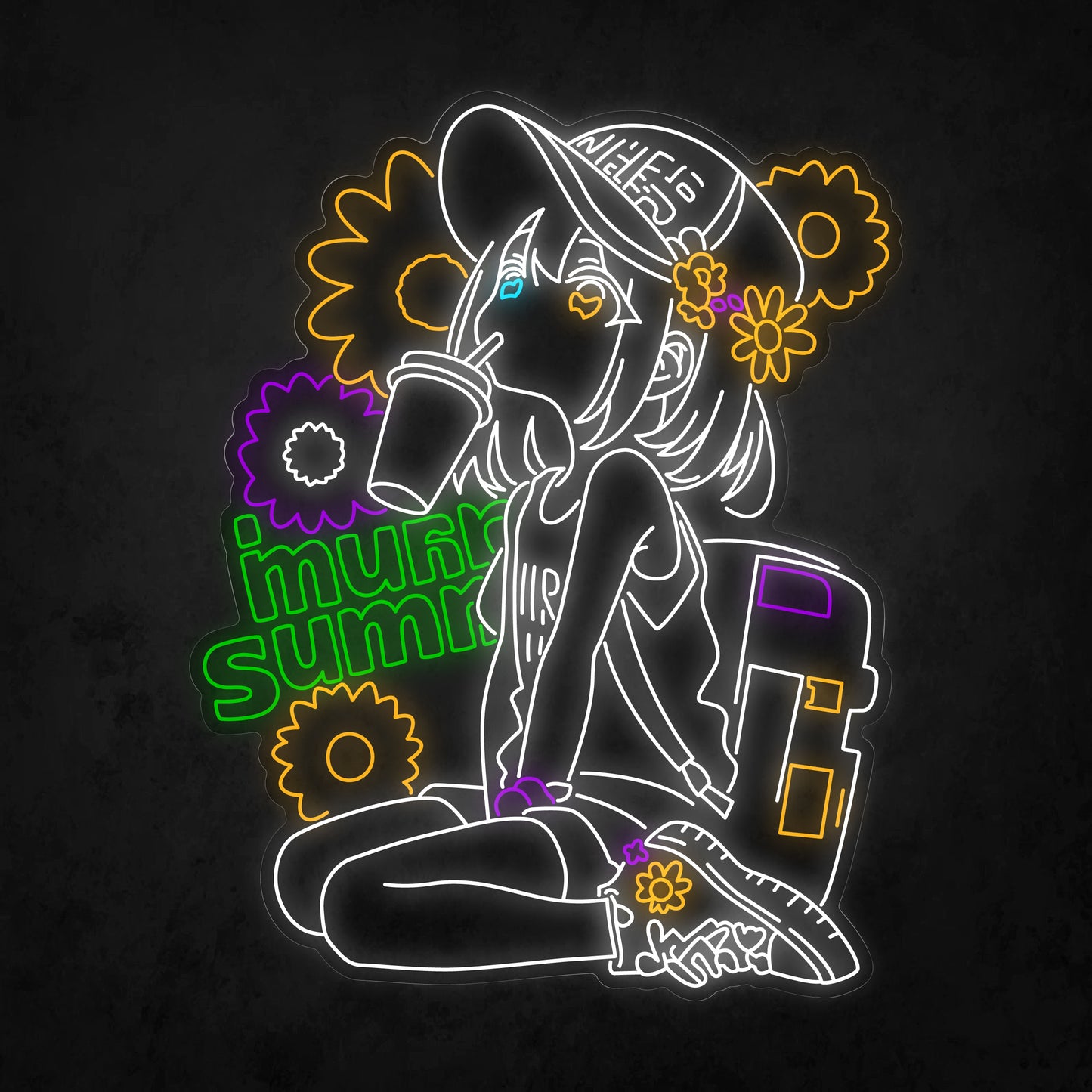 LED Neon Sign - Let's take a breather pop art