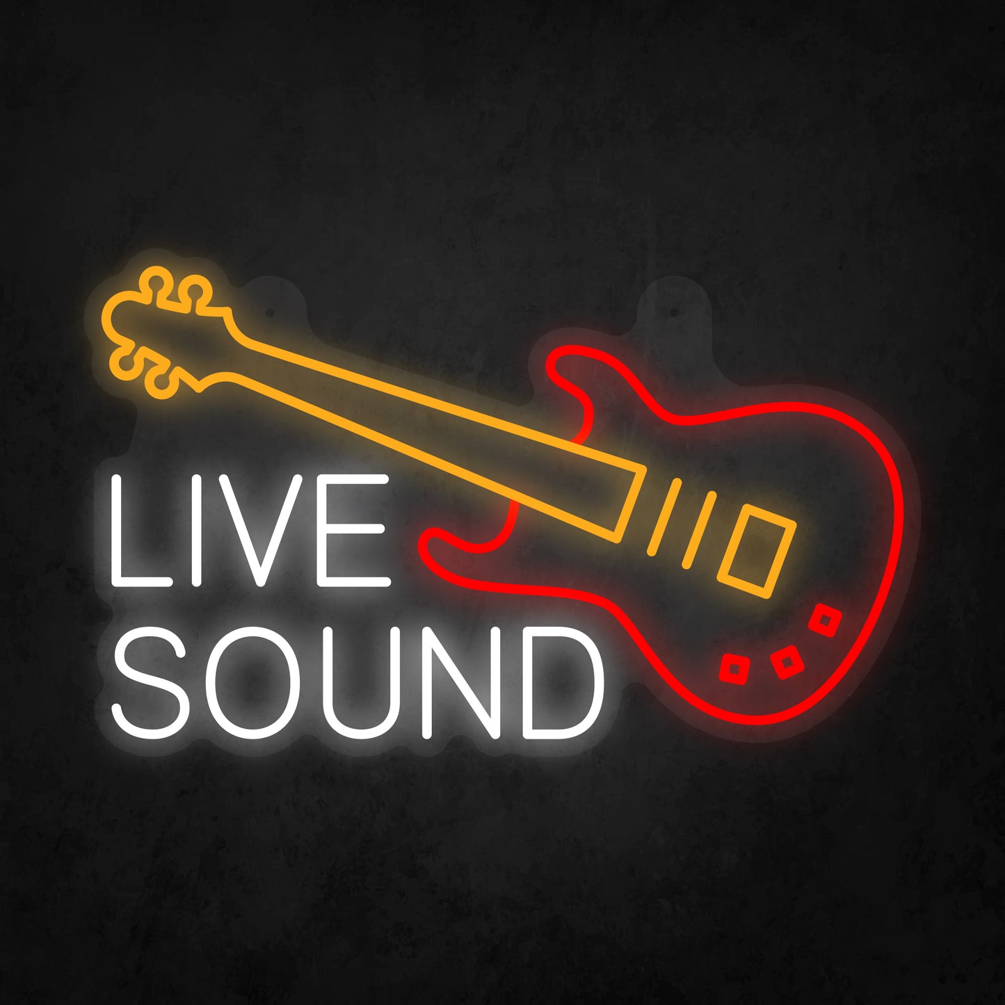 LED Neon Sign - Guitar Live Sound Sign for Window