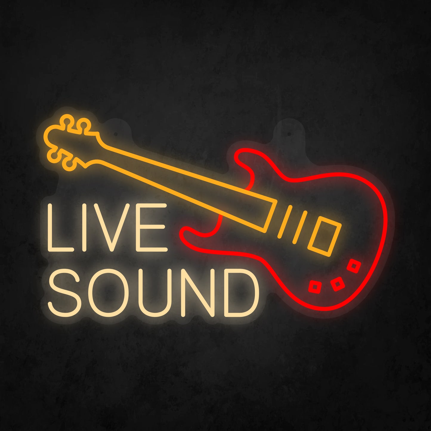 LED Neon Sign - Guitar Live Sound Sign for Window