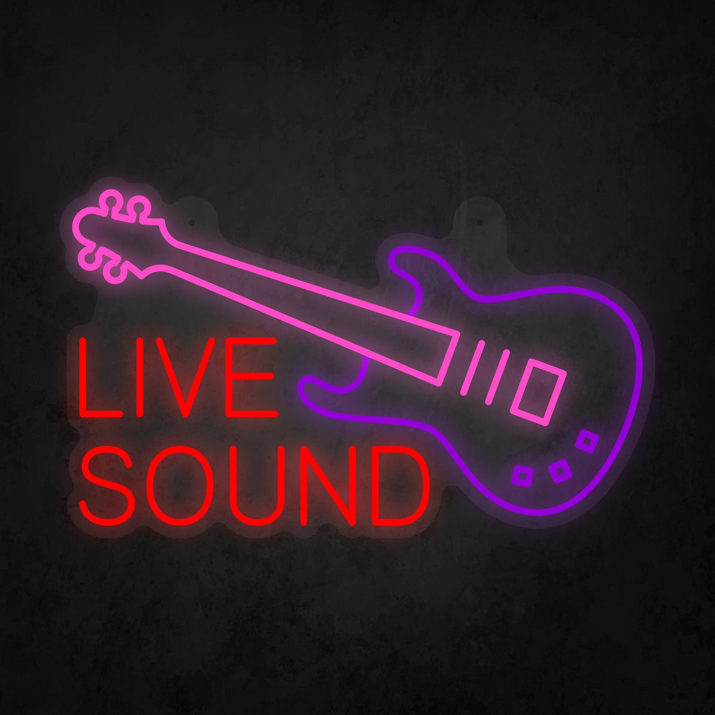 LED Neon Sign - Guitar Live Sound Sign for Window