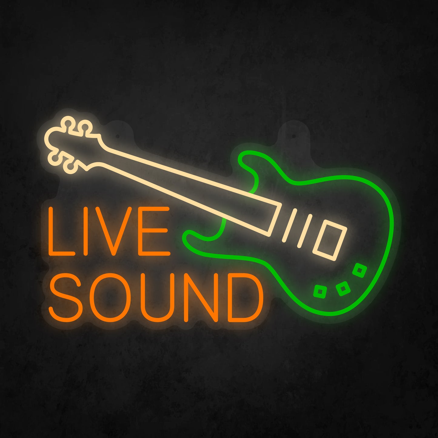 LED Neon Sign - Guitar Live Sound Sign for Window