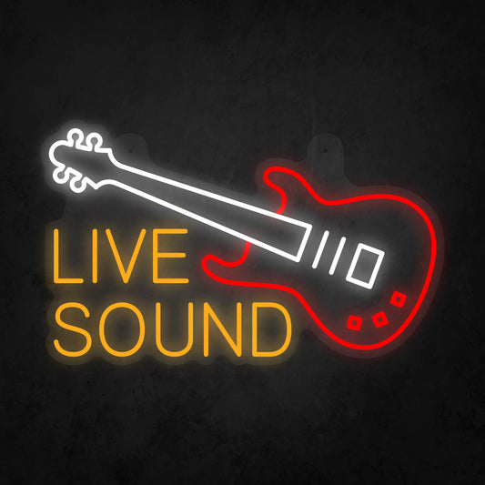 LED Neon Sign -  Guitar Live Sound Sign for Window