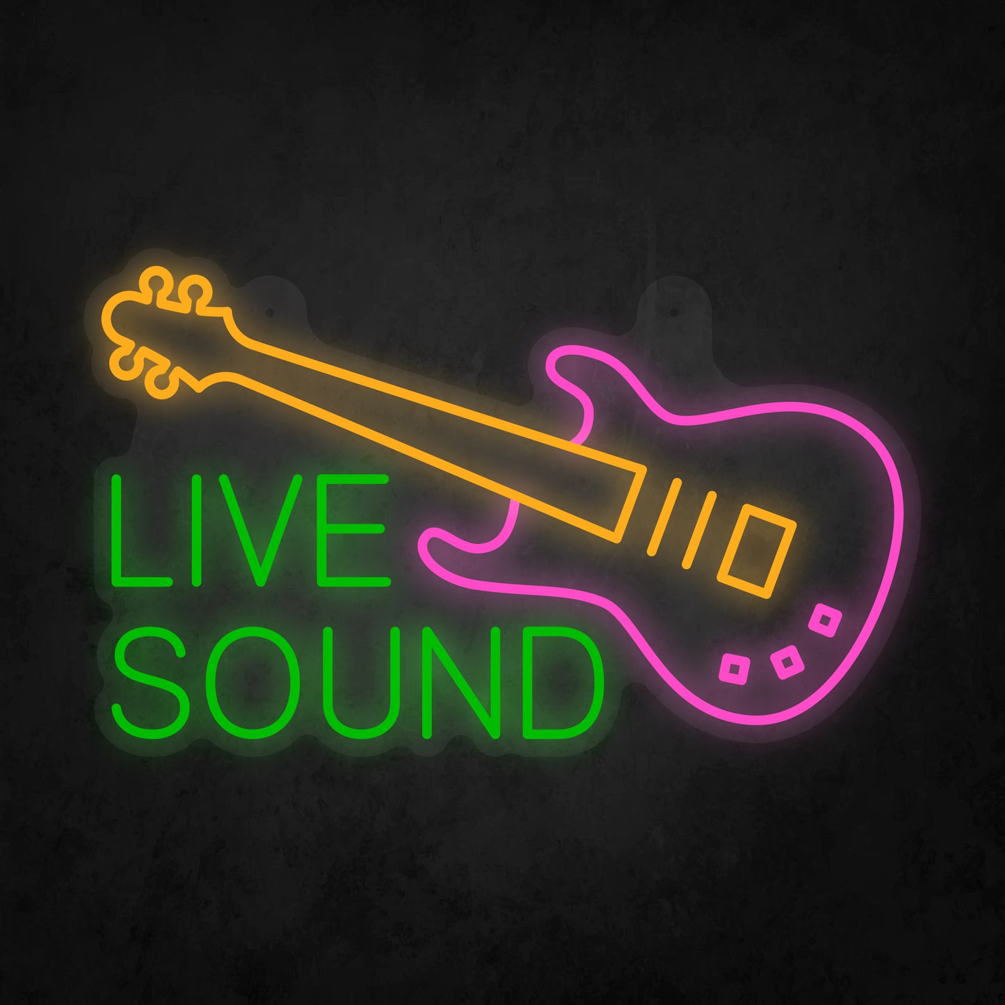 LED Neon Sign - Guitar Live Sound Sign for Window