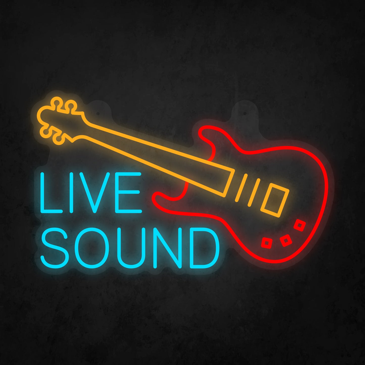 LED Neon Sign - Guitar Live Sound Sign for Window