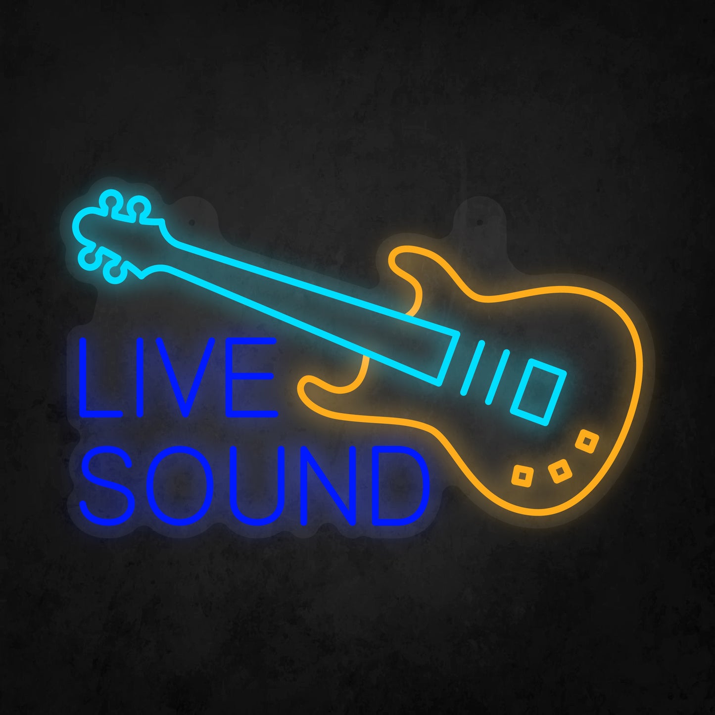 LED Neon Sign - Guitar Live Sound Sign for Window