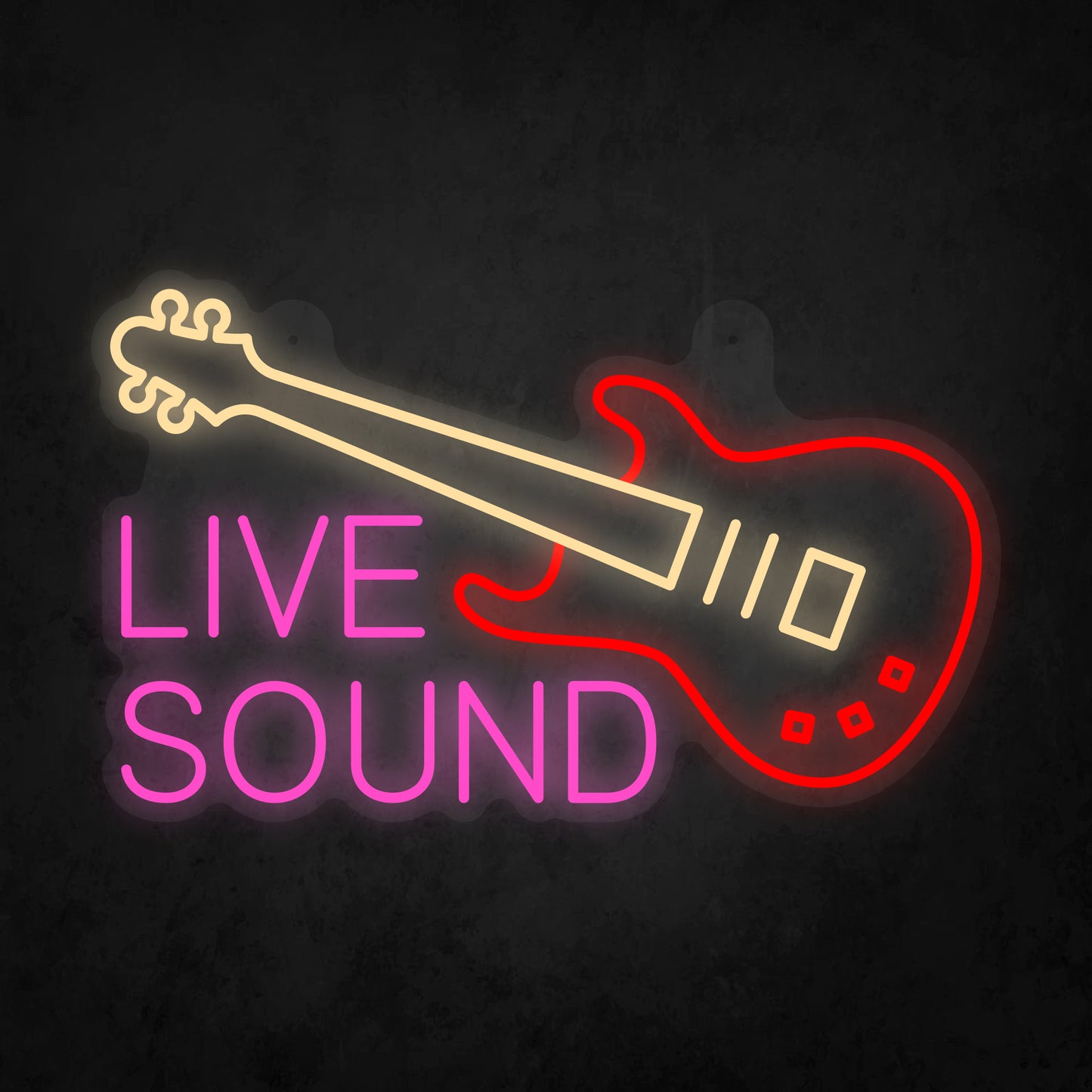 LED Neon Sign - Guitar Live Sound Sign for Window