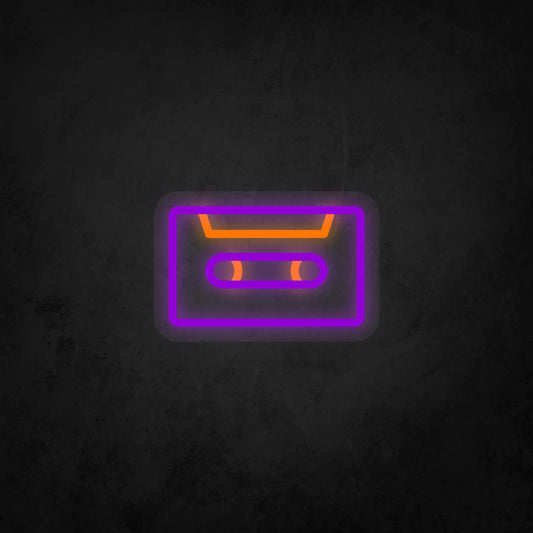 LED Neon Sign - Music Cassette Tape Small