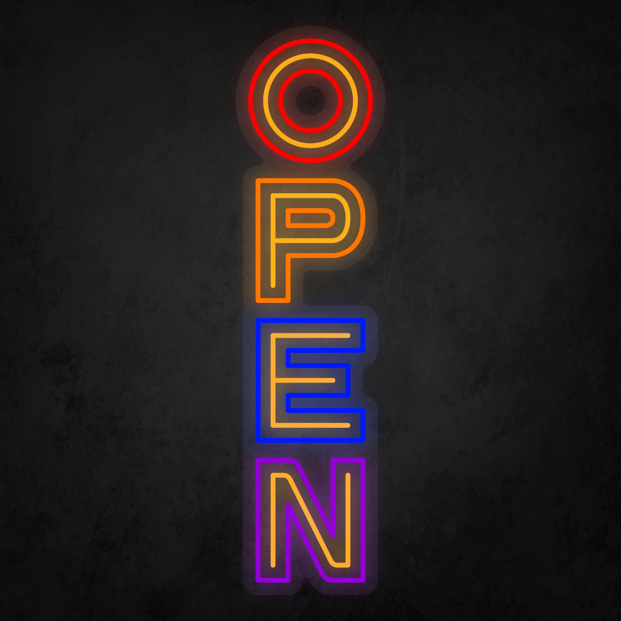 LED Neon Sign - OPEN Vertical 3 Line
