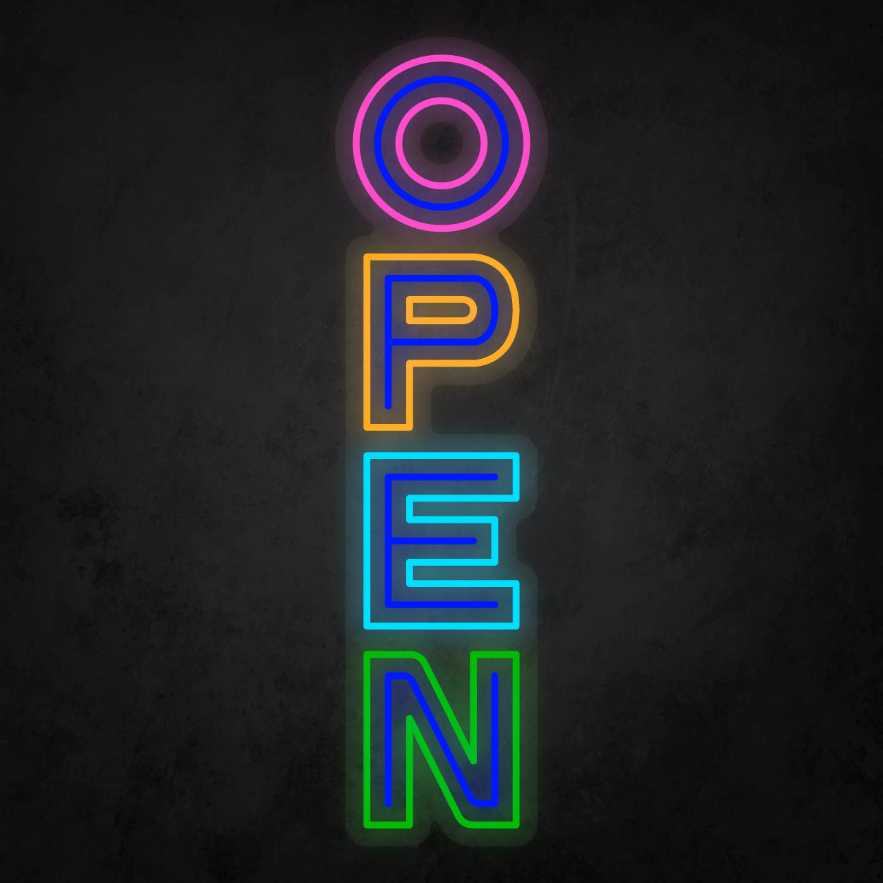 LED Neon Sign - OPEN Vertical 3 Line