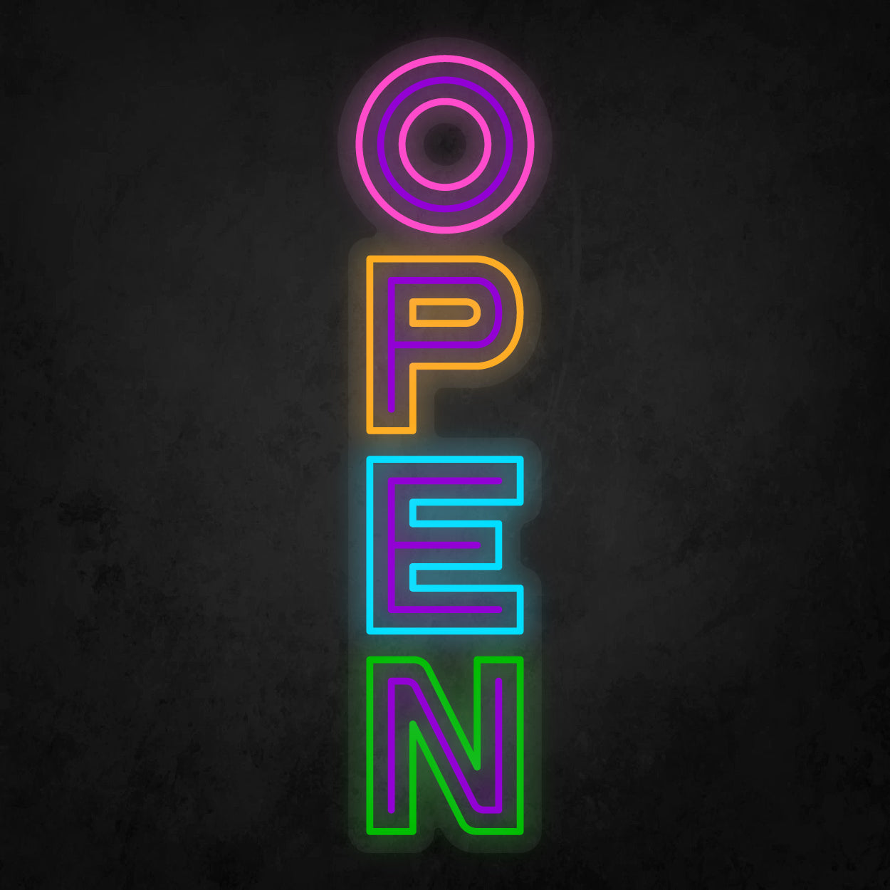 LED Neon Sign - OPEN Vertical 3 Line