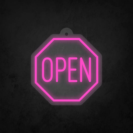 LED Neon Sign - Octagon Open Sign