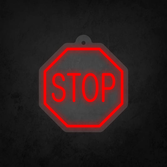 LED Neon Sign - Octagon Stop Sign