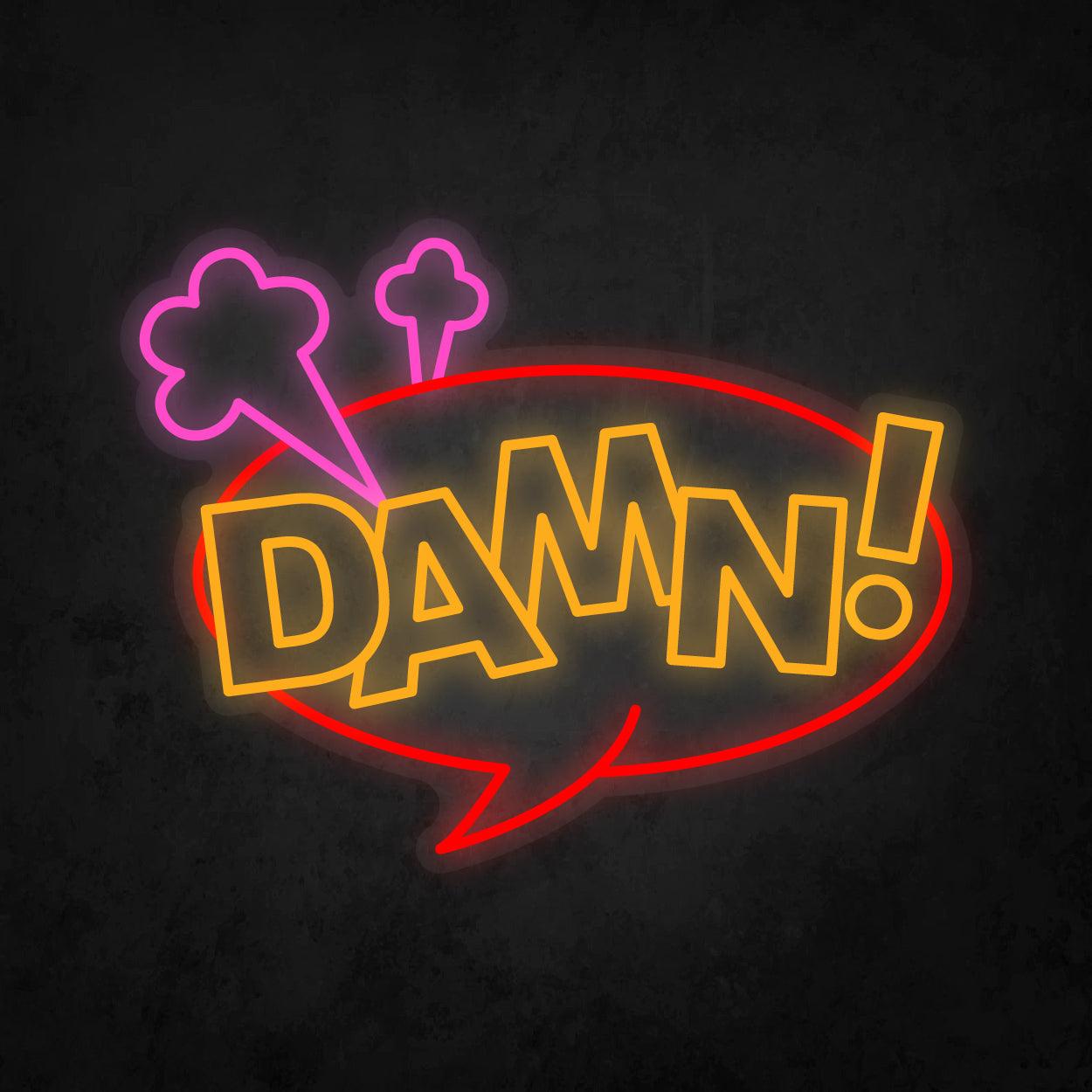 LED Neon Sign - POP ART - DAMN!