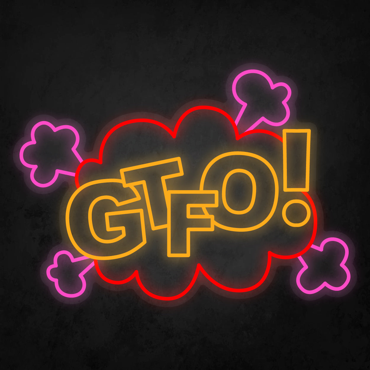 LED Neon Sign - POP ART - GTFO!