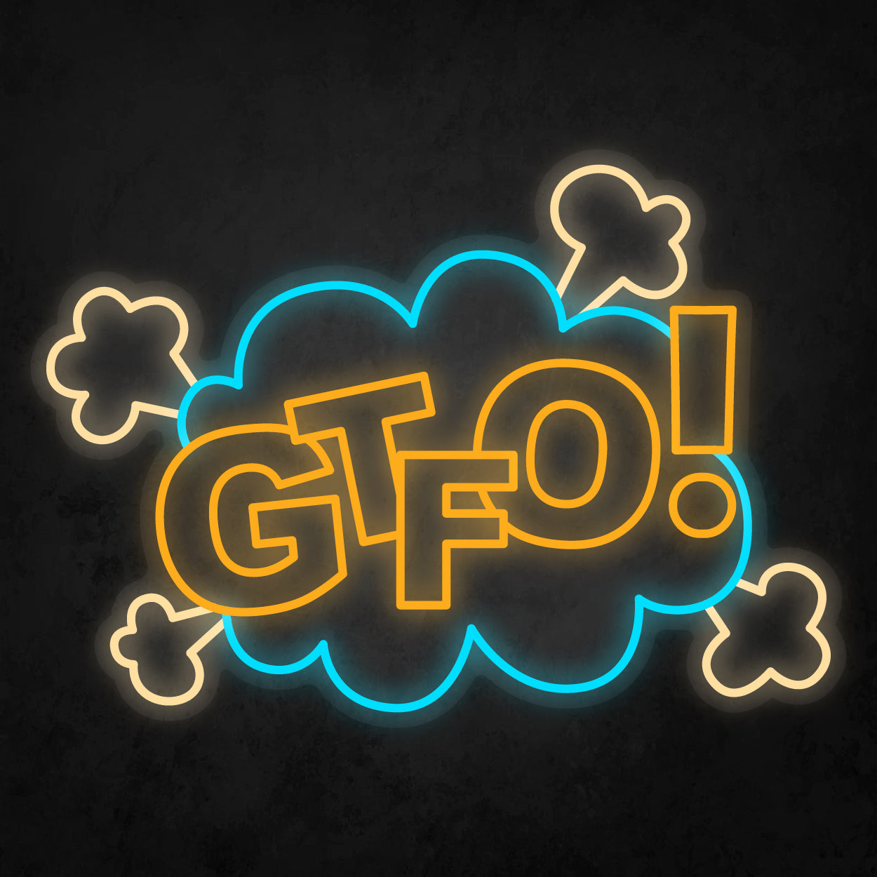 LED Neon Sign - POP ART - GTFO!