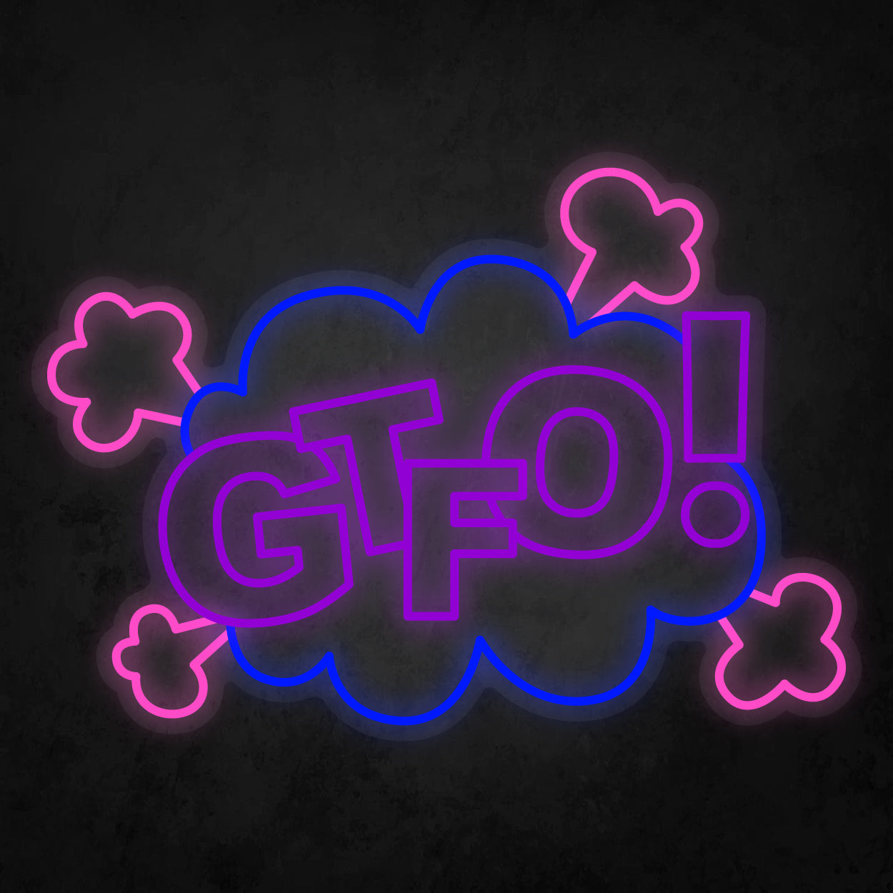 LED Neon Sign - POP ART - GTFO!
