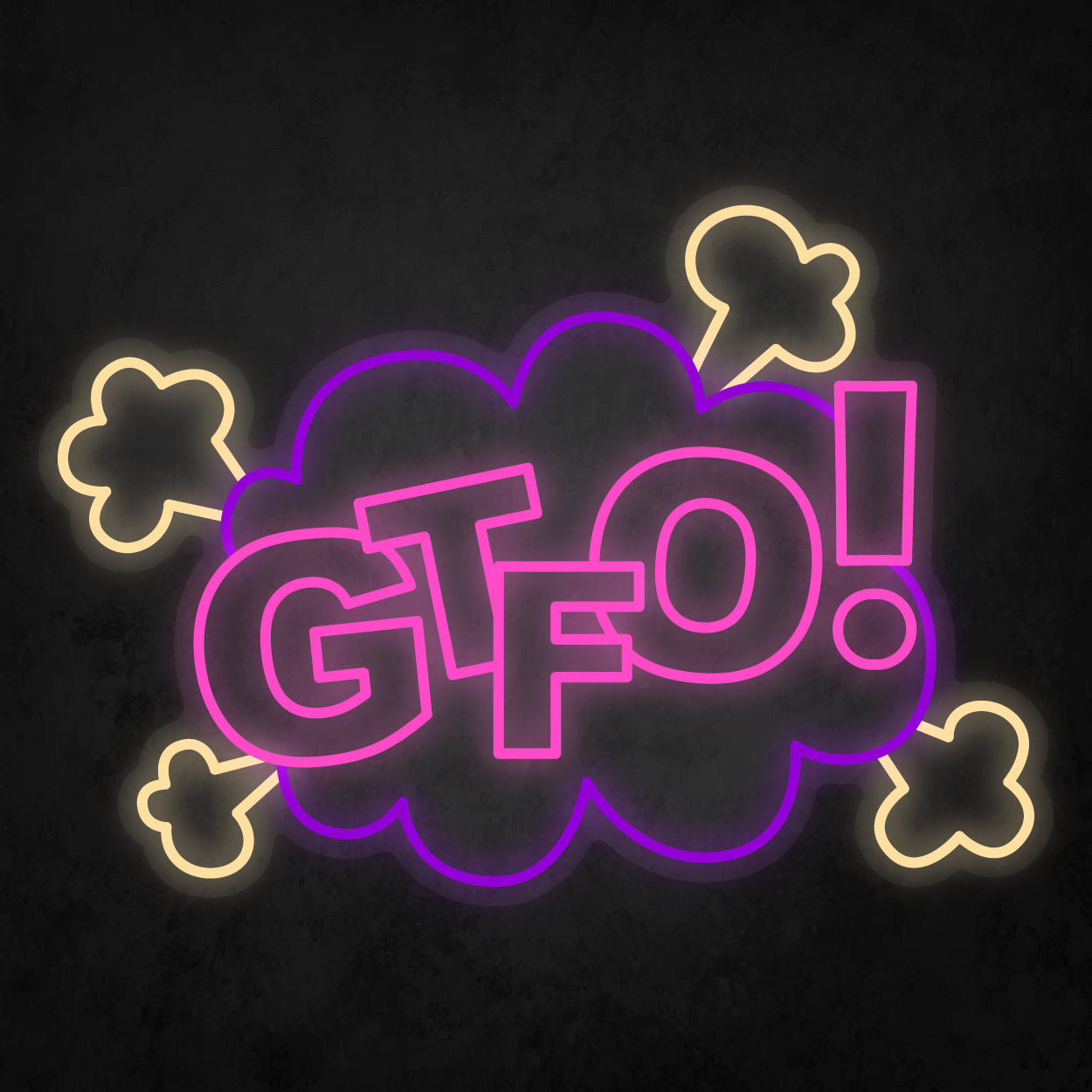 LED Neon Sign - POP ART - GTFO!