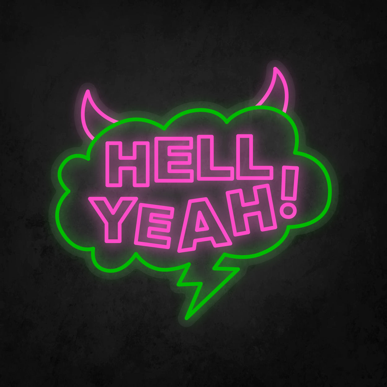 LED Neon Sign - POP ART - Hell Yeah!