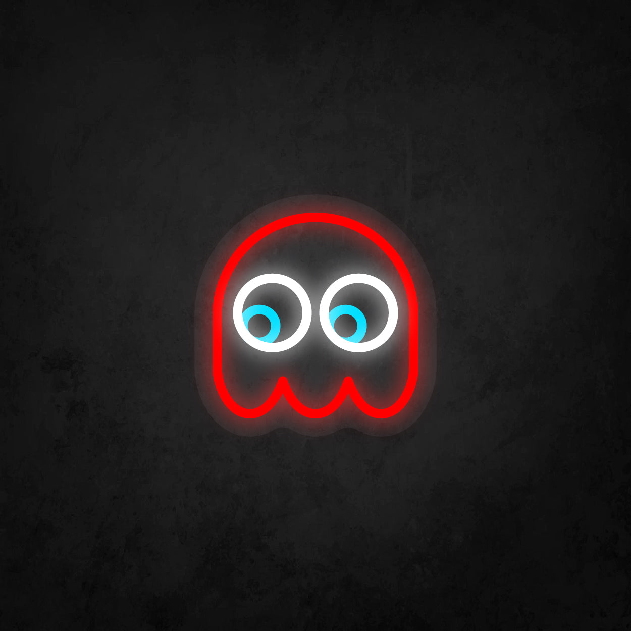 LED Neon Sign - Pac-Man Ghost Looking to The Lower Left