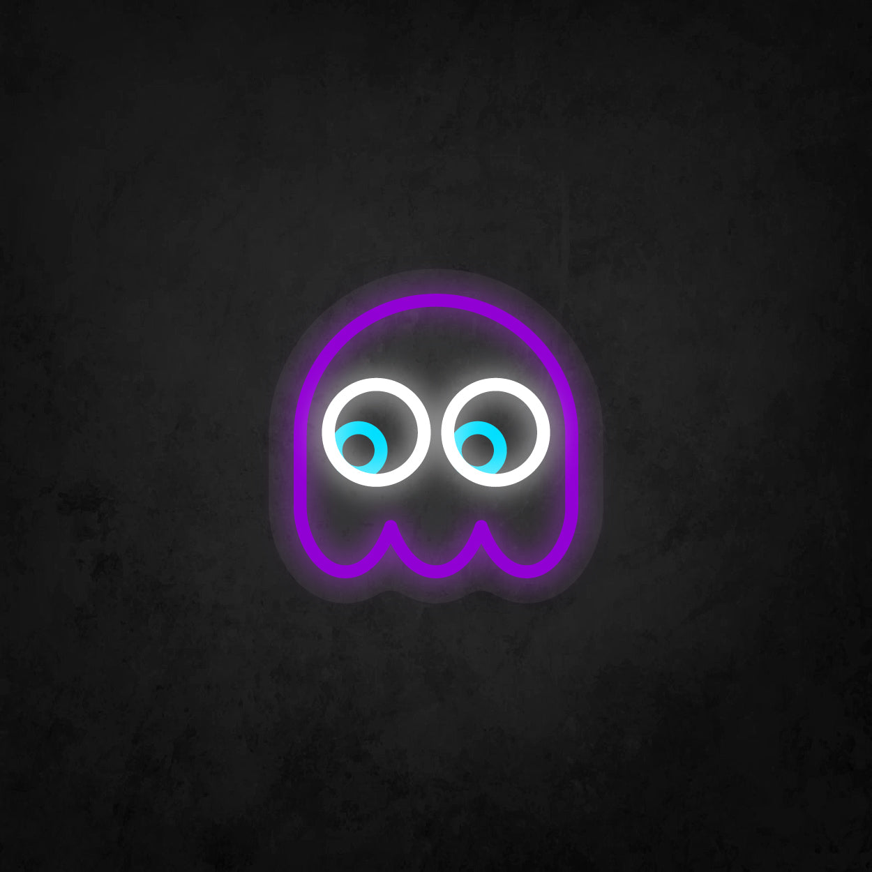 LED Neon Sign - Pac-Man Ghost Looking to The Lower Left