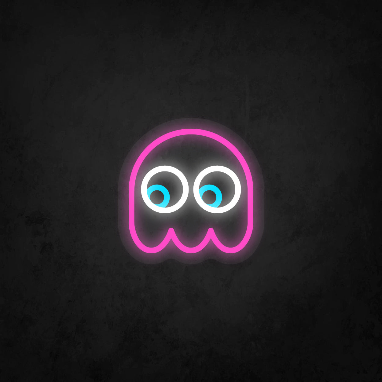 LED Neon Sign - Pac-Man Ghost Looking to The Lower Left