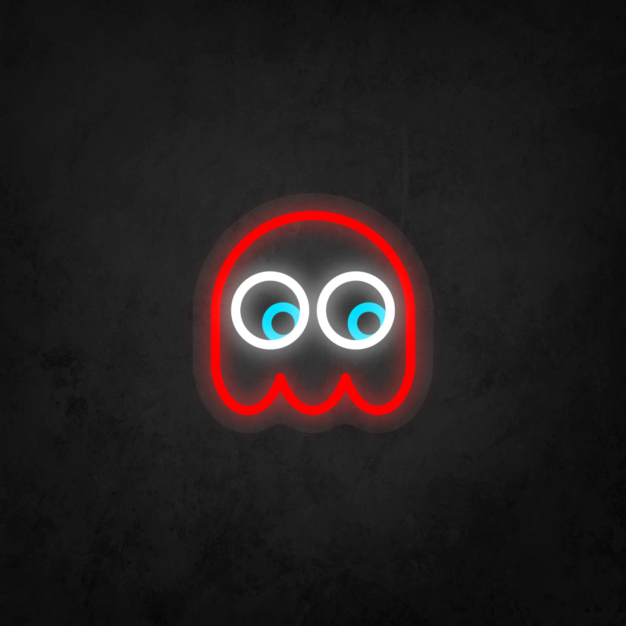 LED Neon Sign - Pac-Man Ghost Looking to The Lower Right