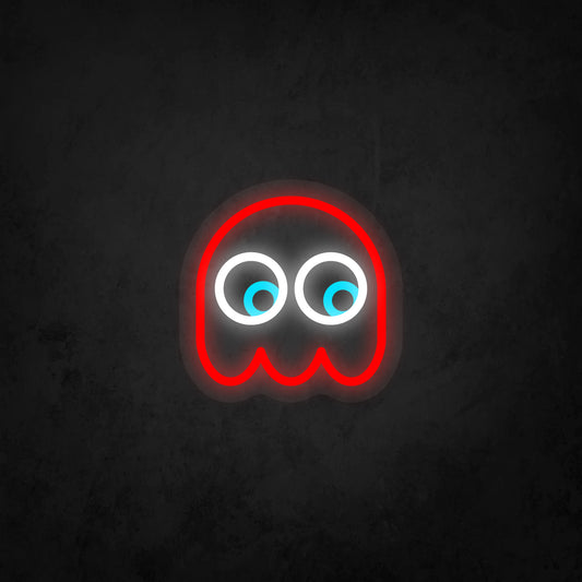 LED Neon Sign - Pac-Man Ghost Looking to The Lower Right