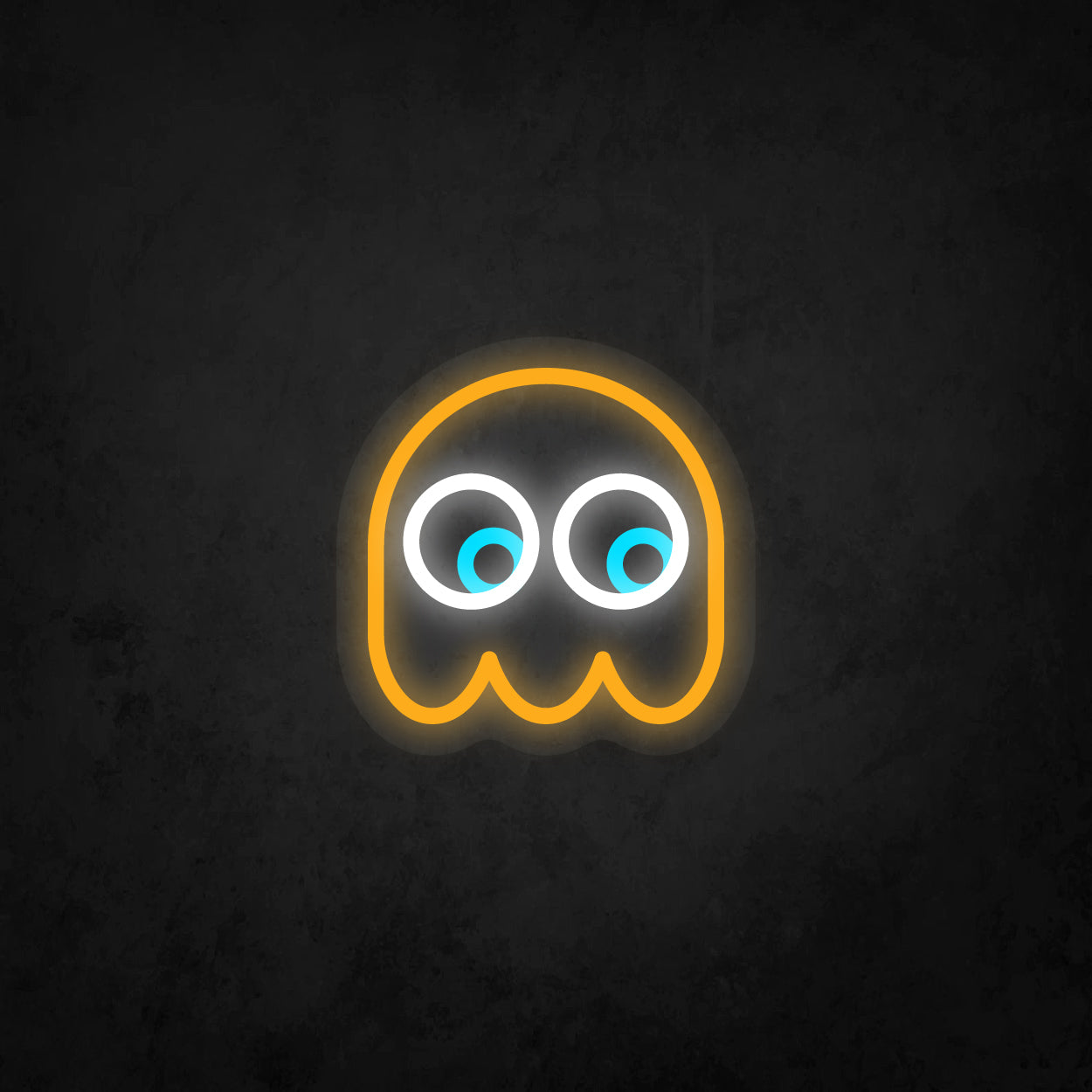 LED Neon Sign - Pac-Man Ghost Looking to The Lower Right