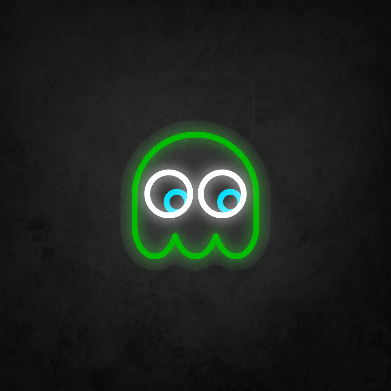 LED Neon Sign - Pac-Man Ghost Looking to The Lower Right