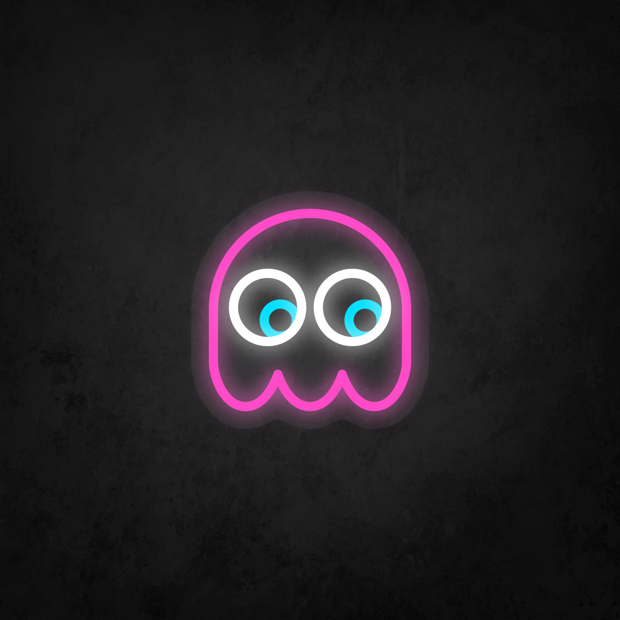 LED Neon Sign - Pac-Man Ghost Looking to The Lower Right