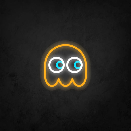 LED Neon Sign - Pac-Man Ghost Looking to The Right