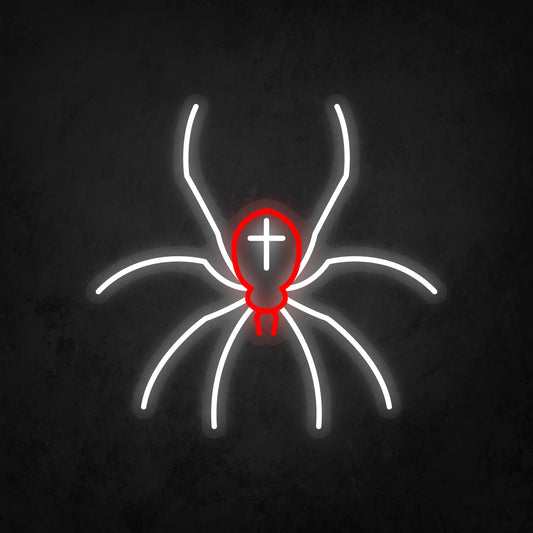 LED Neon Sign - Poisonous Spider Cross Tattoo