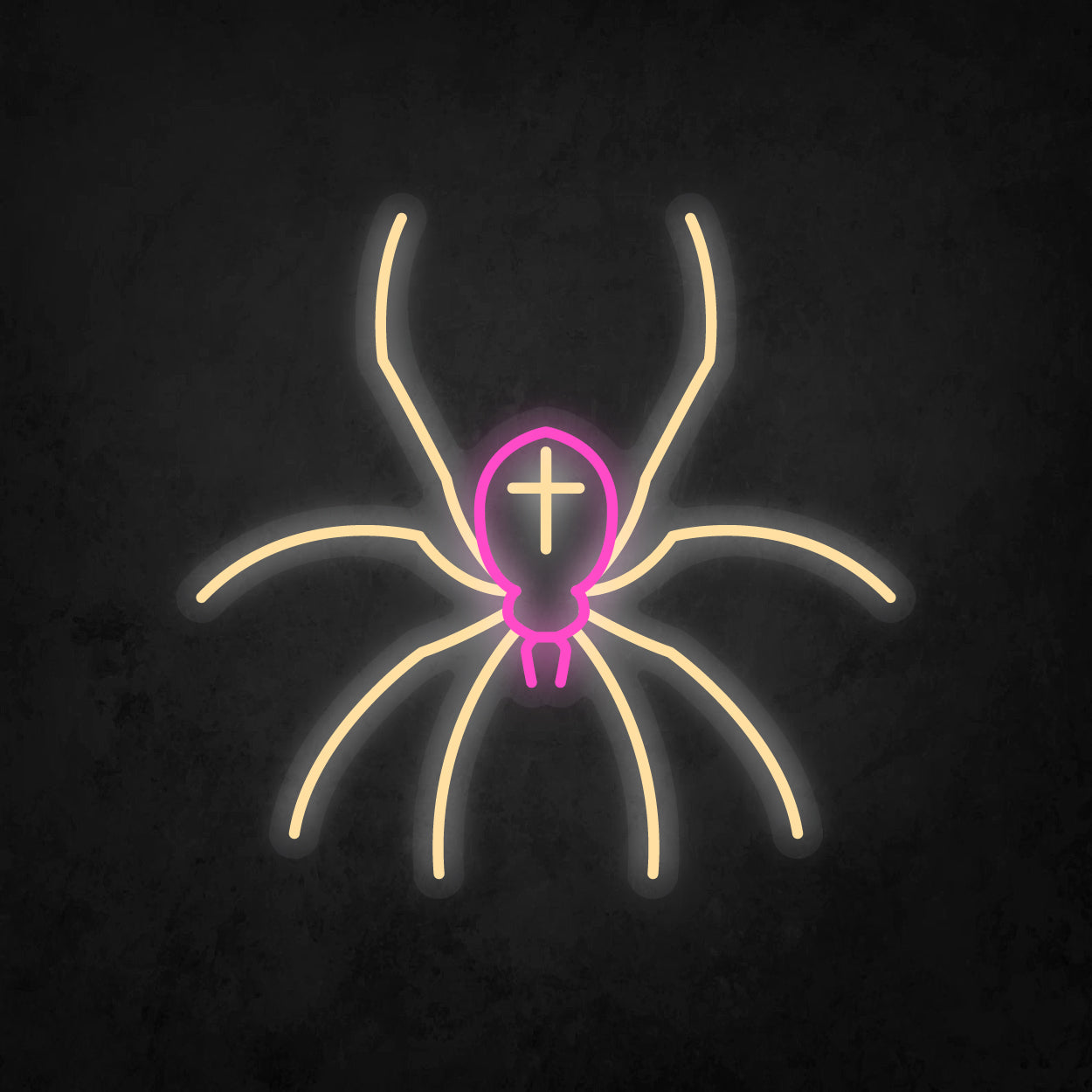 LED Neon Sign - Poisonous Spider Cross Tattoo