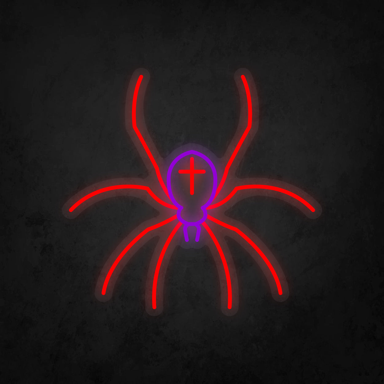 LED Neon Sign - Poisonous Spider Cross Tattoo