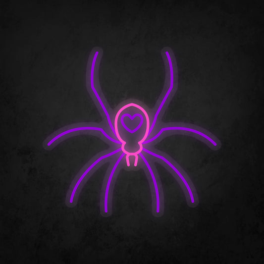LED Neon Sign - Poisonous Spider Heart Tattoo