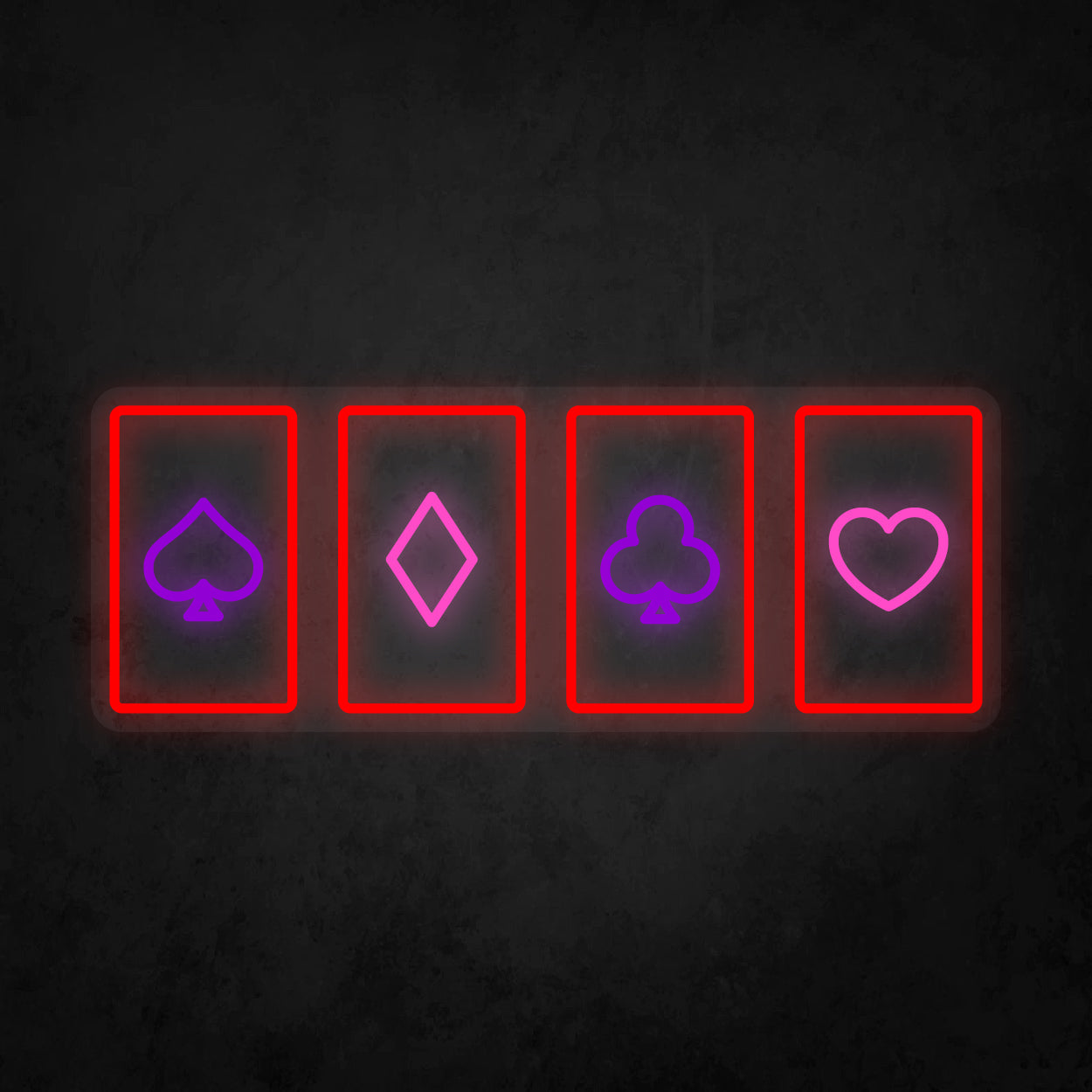 LED Neon Sign - Poker Card Horizontal Layout
