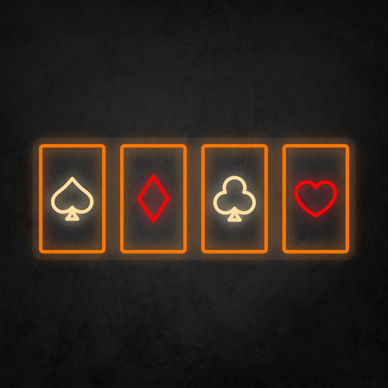 LED Neon Sign - Poker Card Horizontal Layout