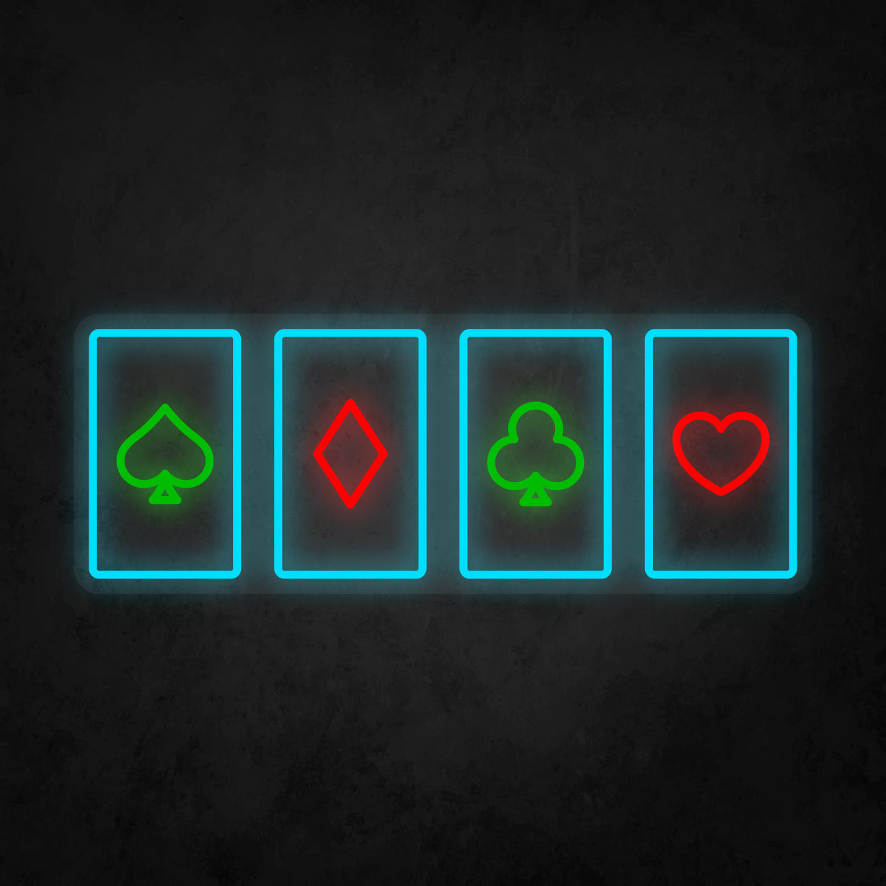 LED Neon Sign - Poker Card Horizontal Layout