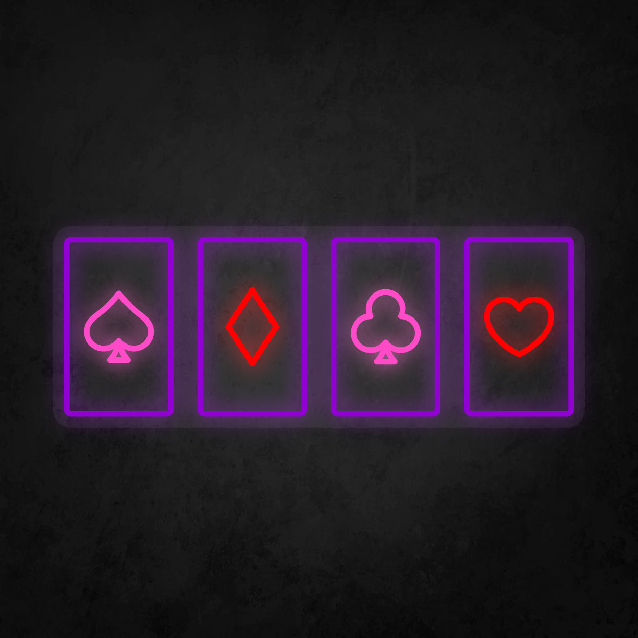 LED Neon Sign - Poker Card Horizontal Layout
