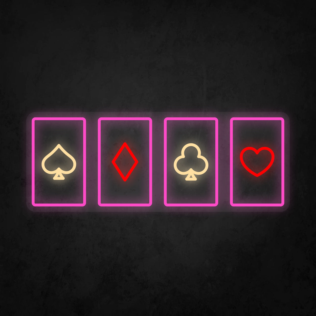 LED Neon Sign - Poker Card Horizontal Layout