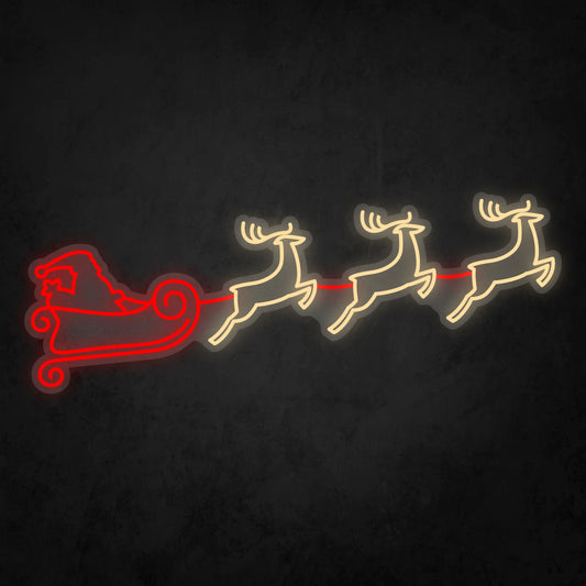 LED Neon Sign - Santa Claus Sleigh