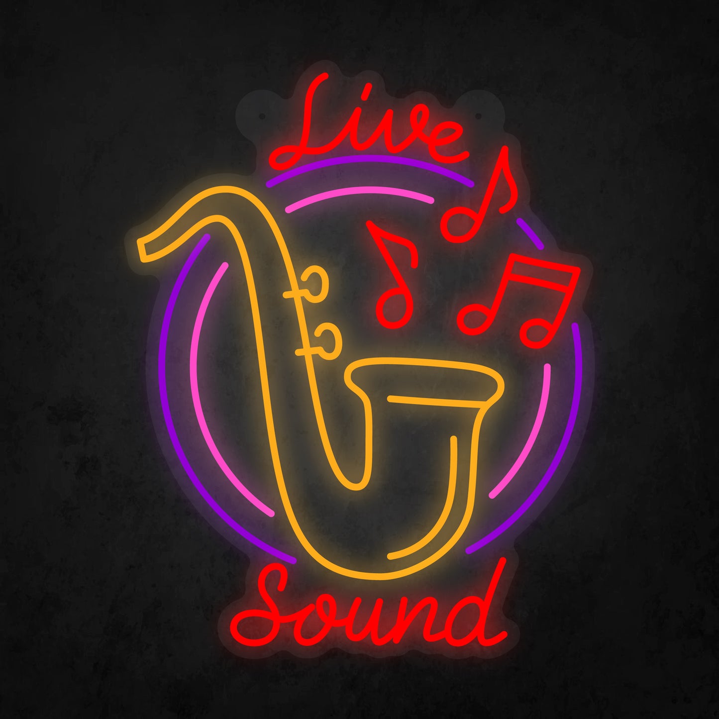 LED Neon Sign - Saxophone Live Sound Sign for Window
