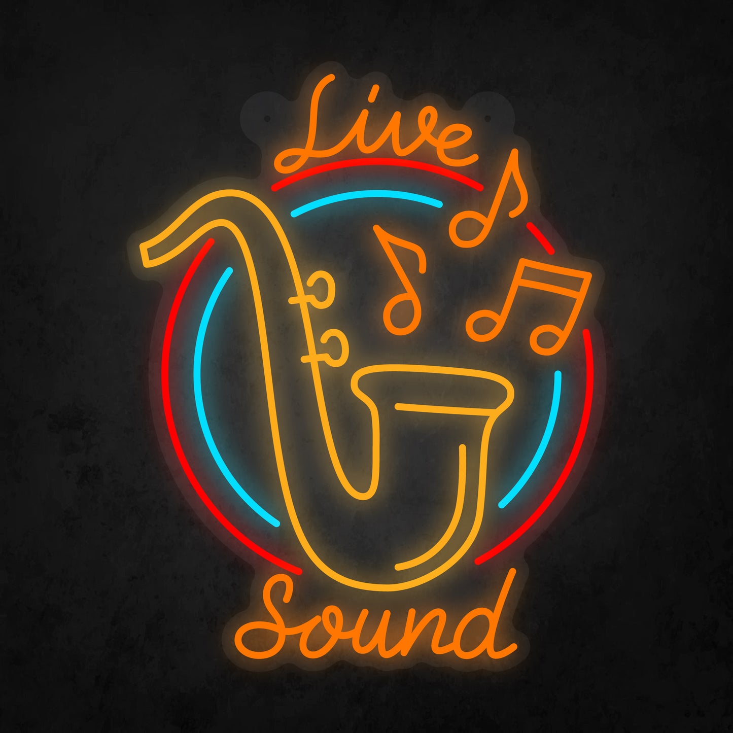 LED Neon Sign - Saxophone Live Sound Sign for Window