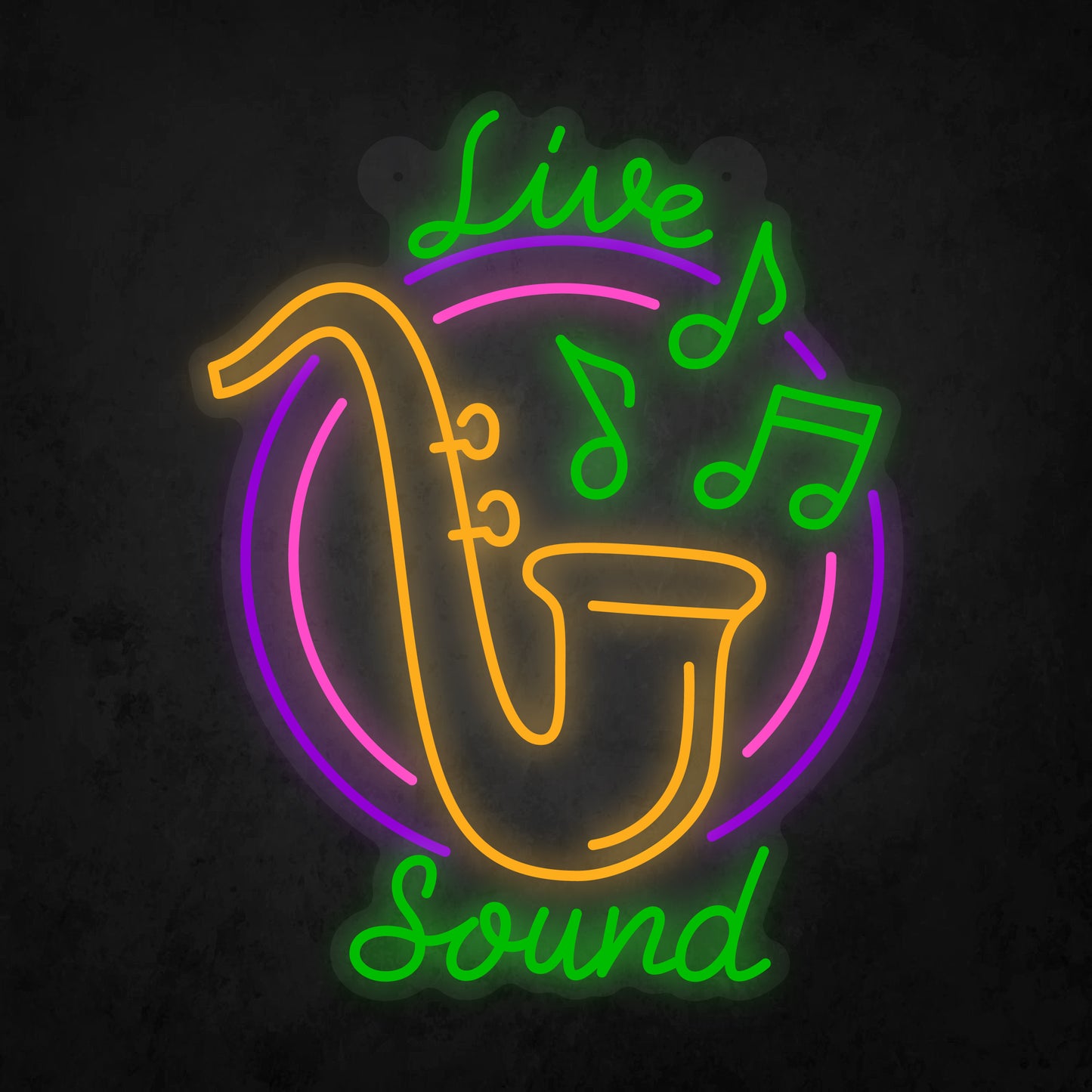 LED Neon Sign - Saxophone Live Sound Sign for Window