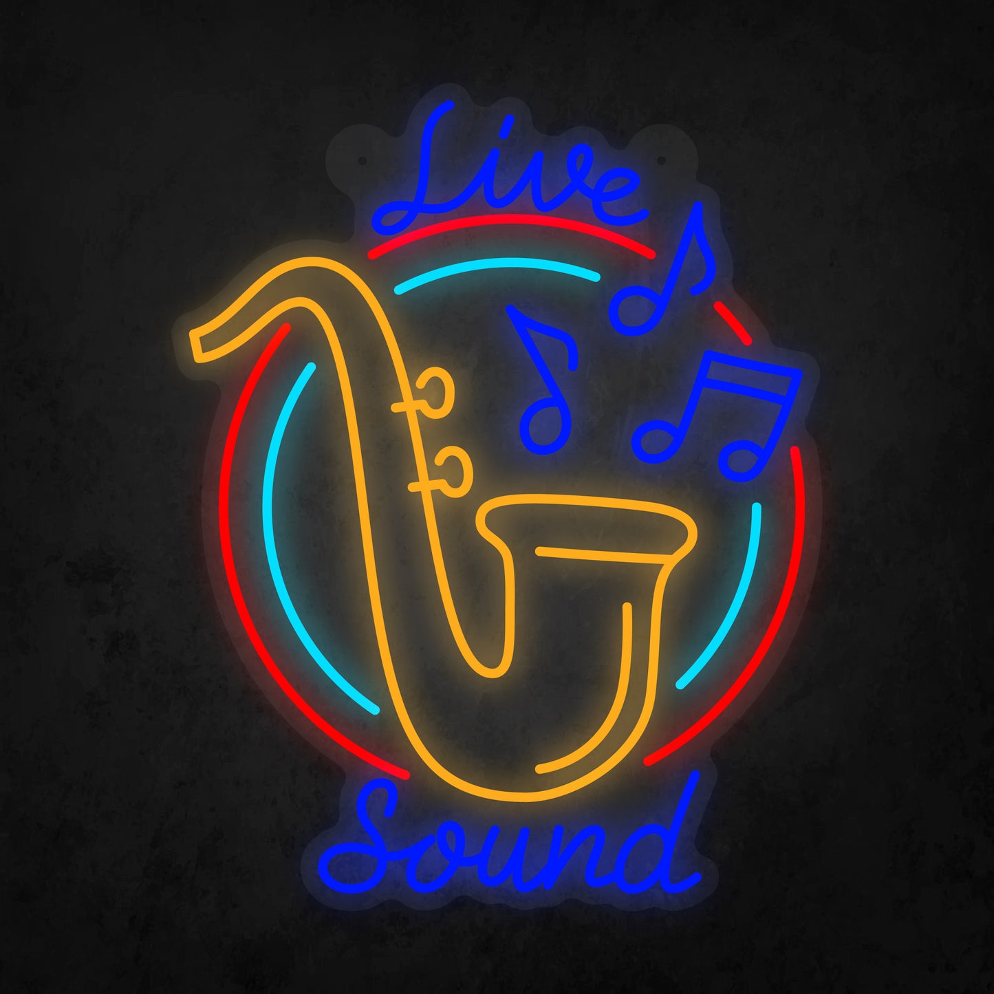 LED Neon Sign - Saxophone Live Sound Sign for Window